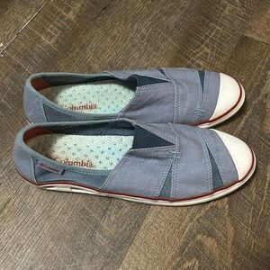 Columbia Vent Blue Canvas Slip On Flats Style #BL2716-411 Women’s Size‎ 10